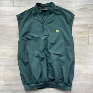 Masters Collection Golf Vest Mens L Green Sleeveless Pullover Windbreaker PGA